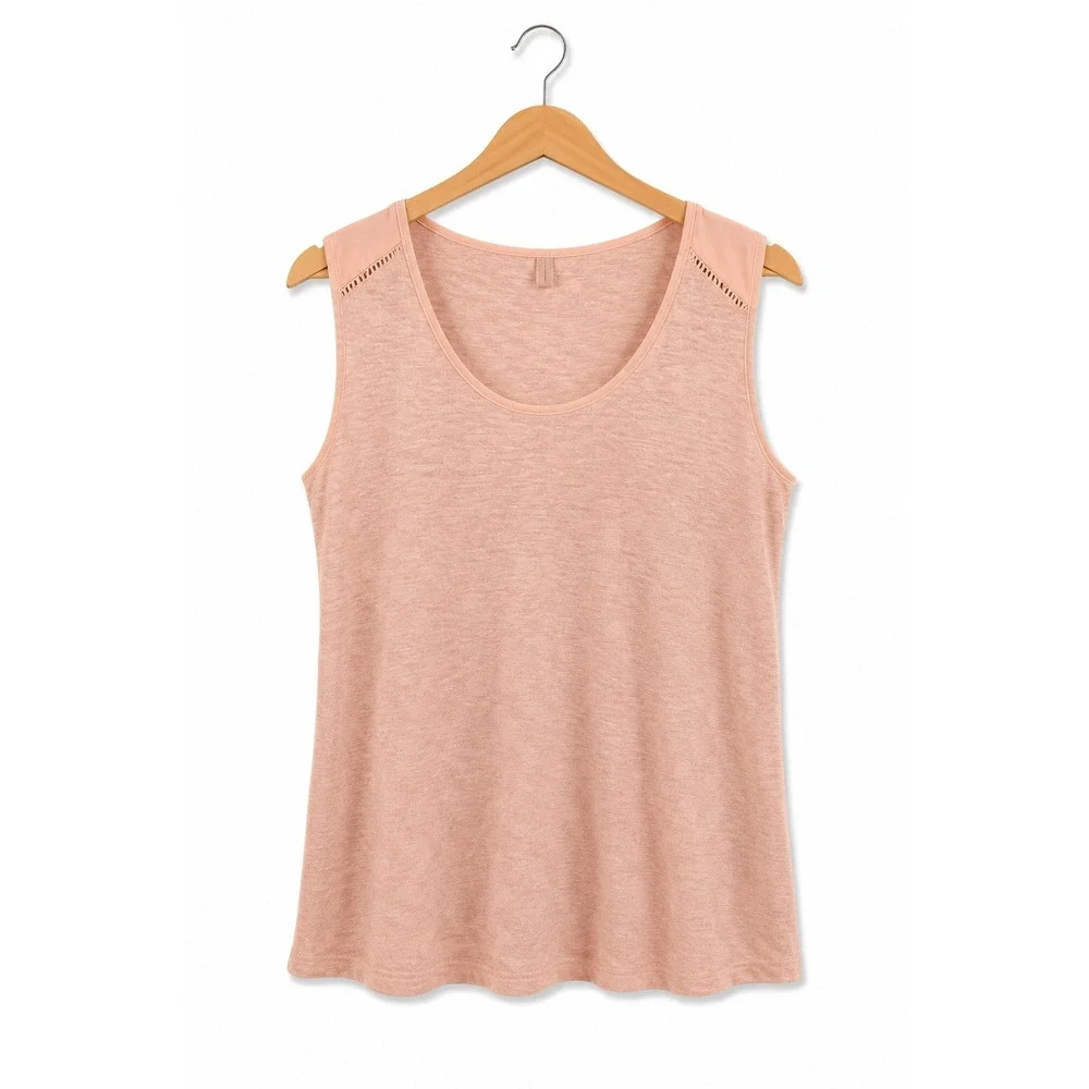 Banana Republic Womens Tank‎ Top Size XS Pink Peach Linen Slub Knit NEW